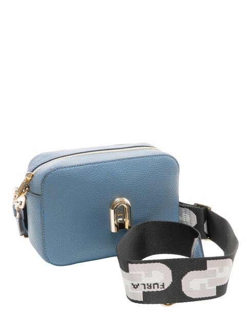 GARDENIA Kameratasche aus Leder mit Keria-Print Denim + Eist&ouml;ne - Damentaschen