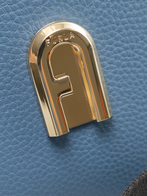 GARDENIA Kameratasche aus Leder mit Keria-Print Denim + Eist&ouml;ne - Damentaschen