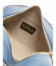 FURLA GARDENIA Kameratasche aus Leder mit Keria-Print Denim + Eist&ouml;ne - Damentaschen - 5