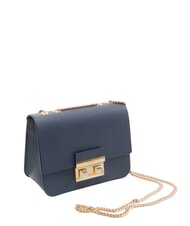 FURLA BELLA  Mini-Umh&auml;ngetasche aus Leder Tintenblau - Damentaschen - 2