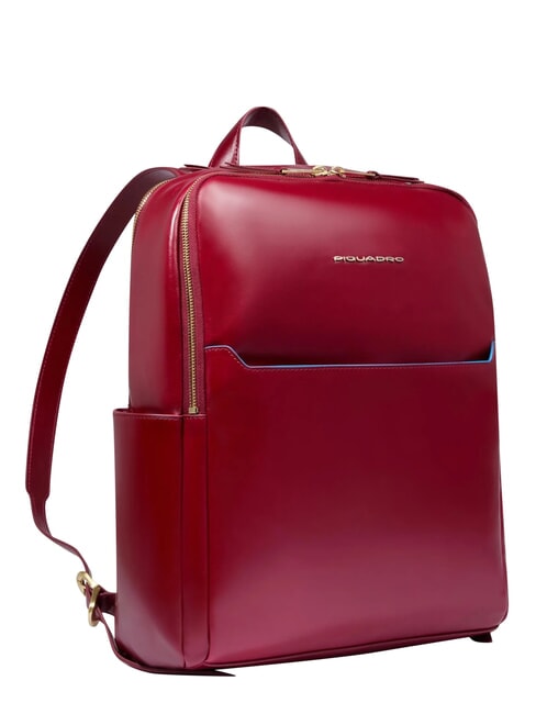 BLUE SQUARE  14-Zoll-Laptop-Rucksack aus Leder ROT - PC-Rucks&auml;cke