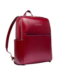 PIQUADRO BLUE SQUARE  14-Zoll-Laptop-Rucksack aus Leder ROT - PC-Rucks&auml;cke - 2