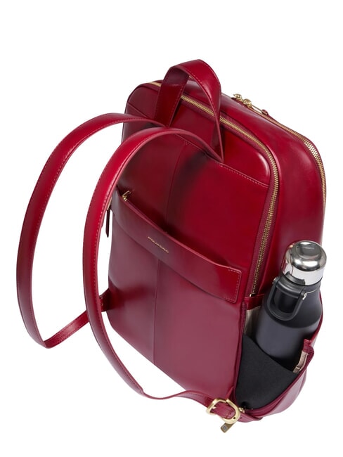 BLUE SQUARE  14-Zoll-Laptop-Rucksack aus Leder ROT - PC-Rucks&auml;cke