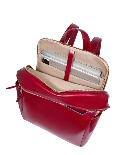 BLUE SQUARE  14-Zoll-Laptop-Rucksack aus Leder ROT - PC-Rucks&auml;cke