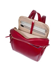 PIQUADRO BLUE SQUARE  14-Zoll-Laptop-Rucksack aus Leder ROT - PC-Rucks&auml;cke - 5