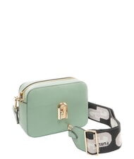 FURLA GARDENIA Kameratasche aus Leder mit Keria-Print Mineralgr&uuml;n + Eist&ouml;ne - Damentaschen - 2
