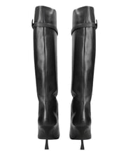 MARC ELLIS ME25 Hoher Stiefel aus Leder, 9 cm Absatz Schwarz - Damenschuhe - 2