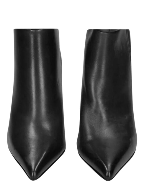 ME25 Hoher Stiefel aus Leder, 9 cm Absatz Schwarz - Damenschuhe