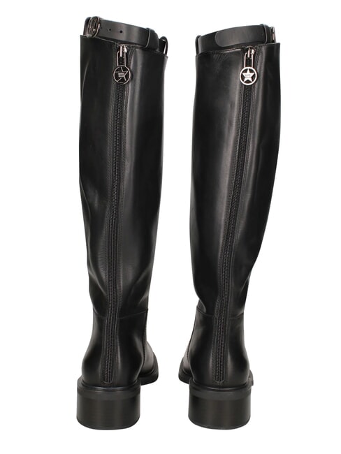 ME25 Hoher Stiefel, 4,5 cm Absatz, aus Leder Schwarz - Damenschuhe