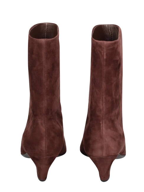 ME25 Stiefelette mit 5 cm Absatz aus Leder dunkelbraun - Damenschuhe