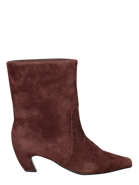 ME25 Stiefelette mit 5 cm Absatz aus Leder dunkelbraun - Damenschuhe