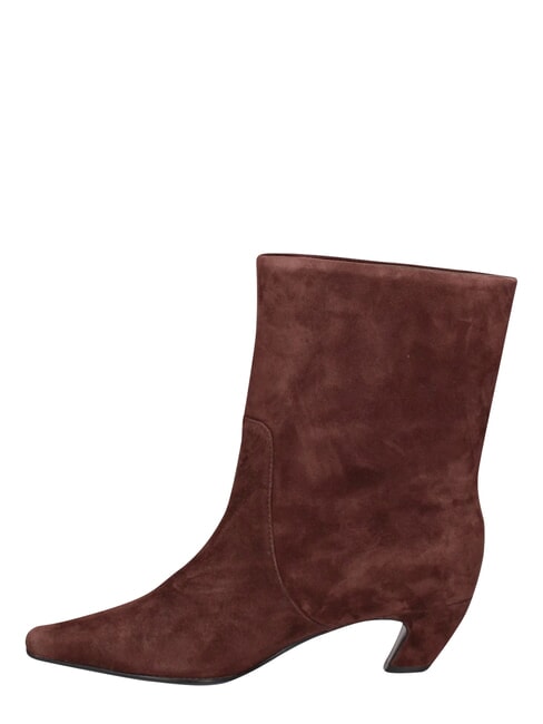 ME25 Stiefelette mit 5 cm Absatz aus Leder dunkelbraun - Damenschuhe
