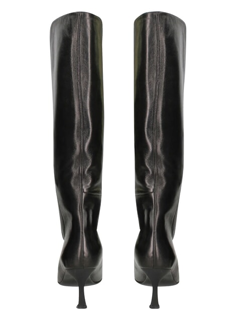 ME25 Hoher Stiefel, 6,5 cm Absatz, aus Leder Schwarz - Damenschuhe