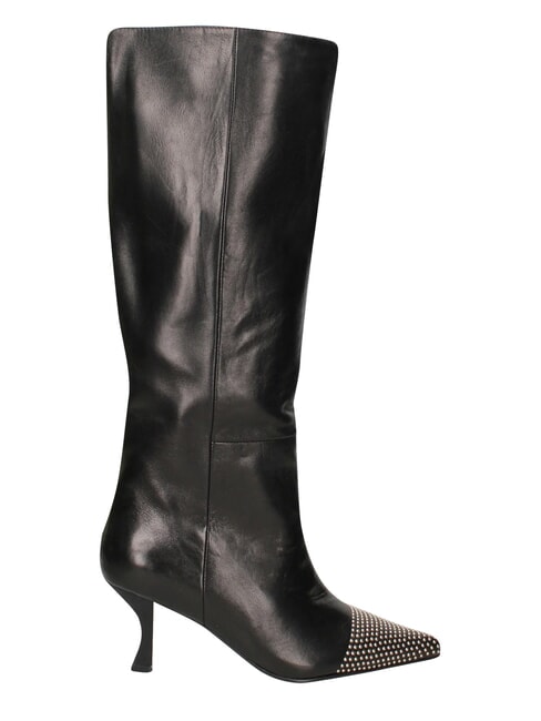 ME25 Hoher Stiefel, 6,5 cm Absatz, aus Leder Schwarz - Damenschuhe