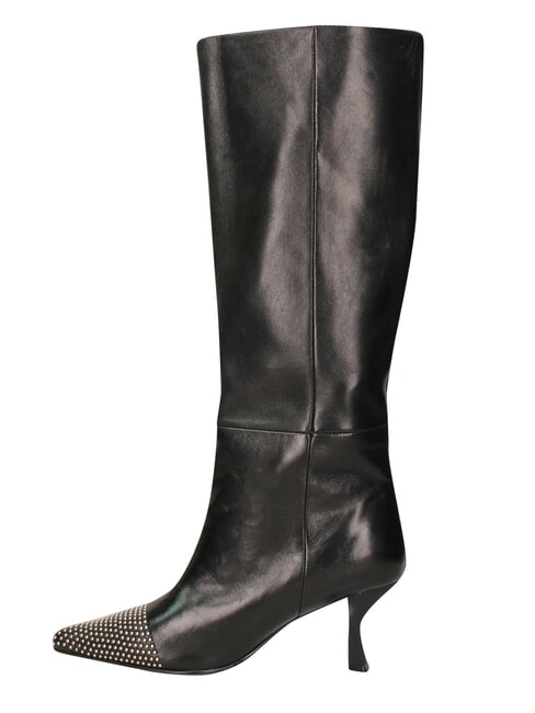 ME25 Hoher Stiefel, 6,5 cm Absatz, aus Leder Schwarz - Damenschuhe