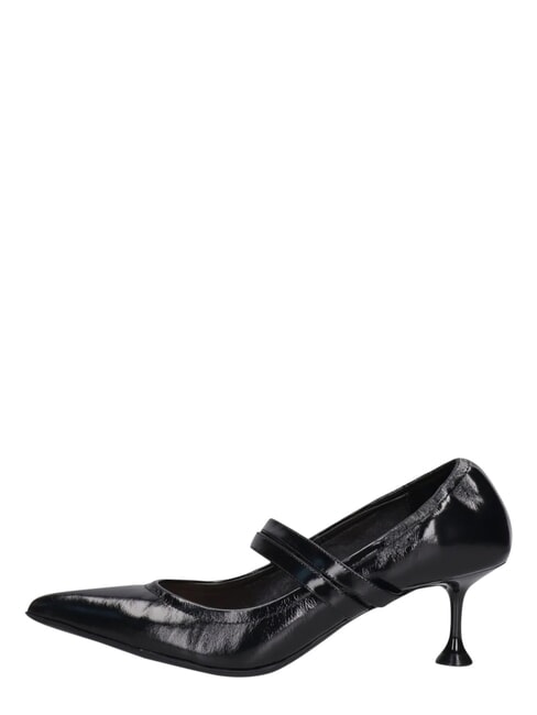 ME25 6 cm hoher Dekollet&eacute;-Absatz aus Leder Schwarz - Damenschuhe