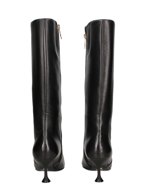 ME25 Hoher Stiefel, 6,5 cm Absatz, aus Leder Schwarz - Damenschuhe