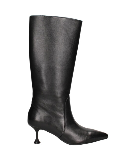 ME25 Hoher Stiefel, 6,5 cm Absatz, aus Leder Schwarz - Damenschuhe