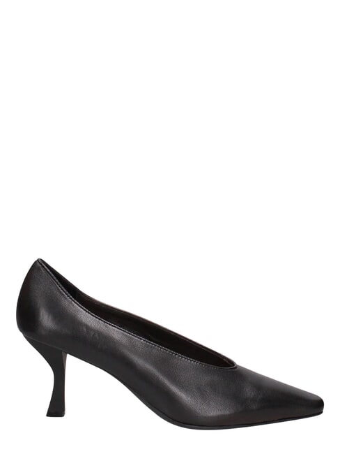 ME25 6 cm hoher Dekollet&eacute;-Absatz aus Leder Schwarz - Damenschuhe