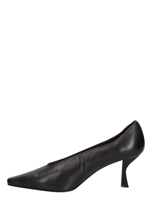 ME25 6 cm hoher Dekollet&eacute;-Absatz aus Leder Schwarz - Damenschuhe