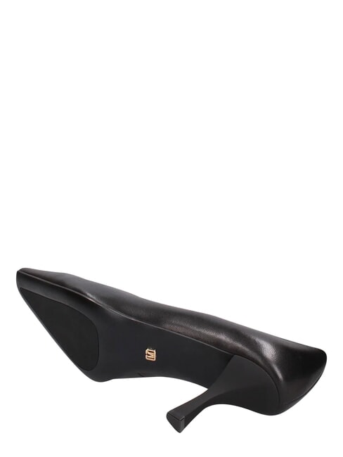 ME25 6 cm hoher Dekollet&eacute;-Absatz aus Leder Schwarz - Damenschuhe