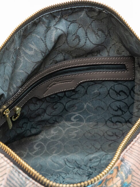 MAYA Maxi-Schultertasche Wilde Aquarellfarbe/ Dunkeltaupe - Damentaschen
