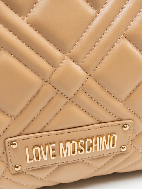 QUILTED Handtasche mit Kettenschulterriemen Beige - Damentaschen