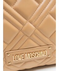 LOVE MOSCHINO QUILTED Handtasche mit Kettenschulterriemen Beige - Damentaschen - 3