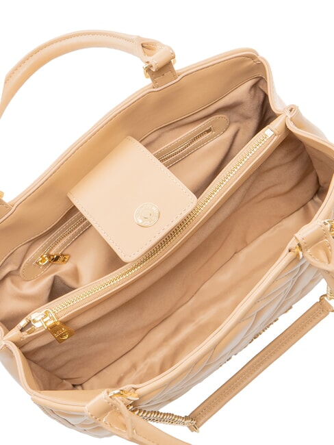 QUILTED Handtasche mit Kettenschulterriemen Beige - Damentaschen