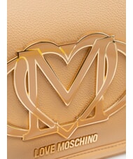 LOVE MOSCHINO LOGO Schultertasche mit Schultergurt Beige - Damentaschen - 4
