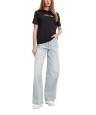 CALVIN KLEIN 20S CLASSIC LOGO Kurzarm-T-Shirt Schwarz - T-Shirts und Tops f&uuml;r Damen - 3