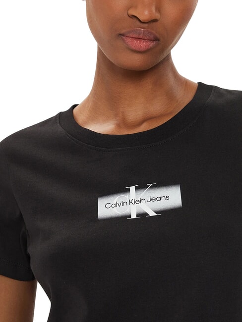 FADED MONOLOGO SLIM Kurzarm-T-Shirt Schwarz - T-Shirts und Tops f&uuml;r Damen