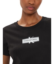 CALVIN KLEIN FADED MONOLOGO SLIM Kurzarm-T-Shirt Schwarz - T-Shirts und Tops f&uuml;r Damen - 4
