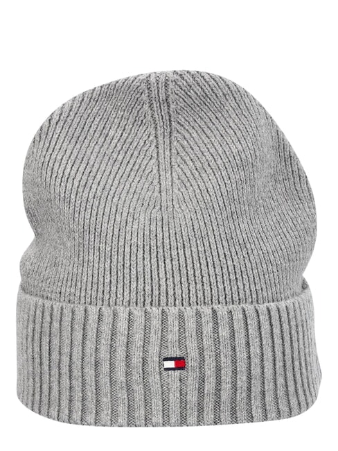 TH FLAG Baumwoll-Beanie-M&uuml;tze mit Umschlag grau - M&uuml;tzen/H&uuml;te