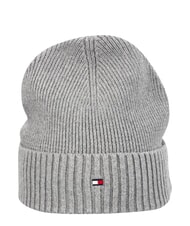 TOMMY HILFIGER TH FLAG Baumwoll-Beanie-M&uuml;tze mit Umschlag grau - M&uuml;tzen/H&uuml;te - 2