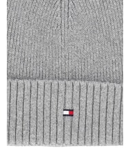 TOMMY HILFIGER TH FLAG Baumwoll-Beanie-M&uuml;tze mit Umschlag grau - M&uuml;tzen/H&uuml;te - 3