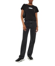 CALVIN KLEIN FADED MONOLOGO SLIM Kurzarm-T-Shirt Schwarz - T-Shirts und Tops f&uuml;r Damen - 3