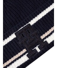 TOMMY HILFIGER MONOGRAM M&uuml;tze aus Woll- und Kaschmirmischung Blau - M&uuml;tzen/H&uuml;te - 3