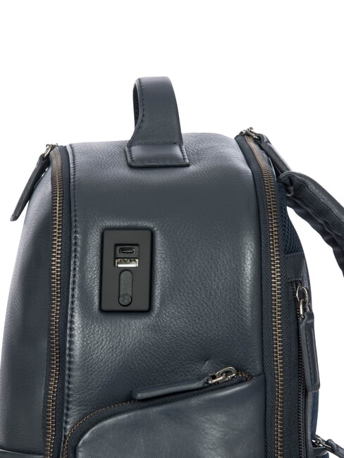 TORINO 15 "Laptop-Rucksack aus Leder Marine - PC-Rucks&auml;cke