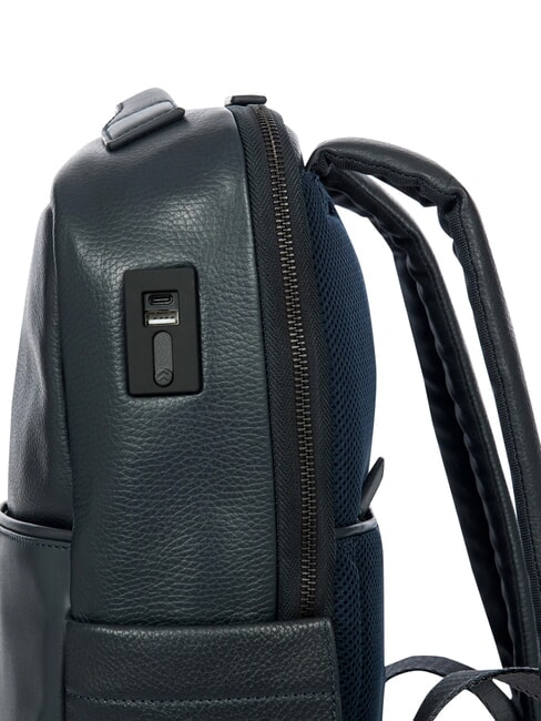 TORINO 14-Zoll-Laptop-Rucksack aus Leder Marine - PC-Rucks&auml;cke
