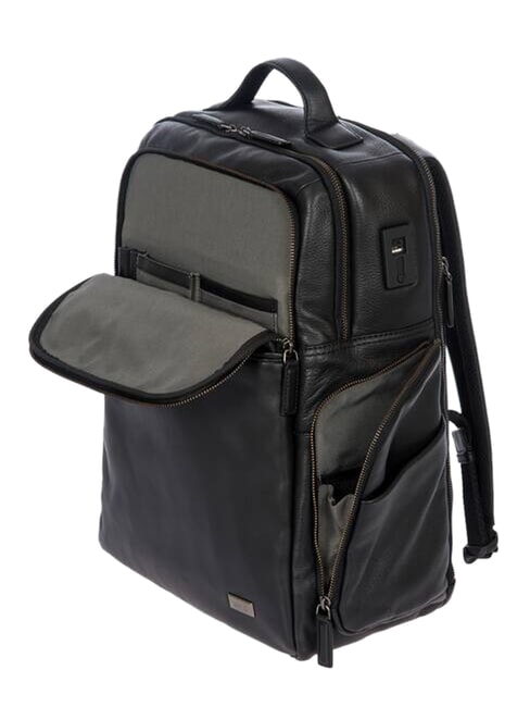 TORINO 15,6-Zoll-Laptop-Rucksack aus Leder Schwarz - PC-Rucks&auml;cke