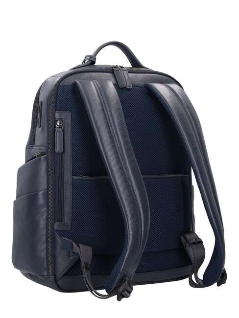 TORINO 15,6-Zoll-Laptop-Rucksack aus Leder Marine - PC-Rucks&auml;cke