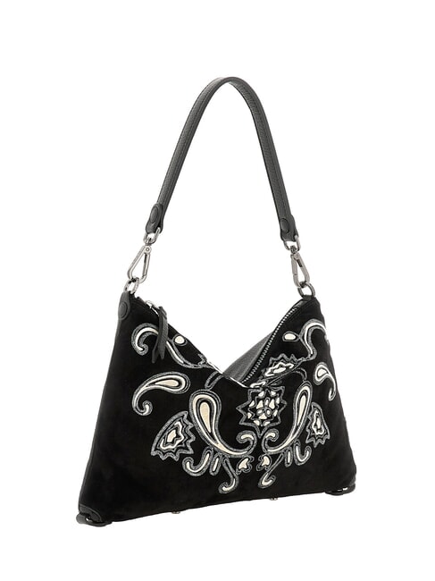 FILIPPA M Schultertasche mit Schulterriemen aus Leder Schwarz - Damentaschen