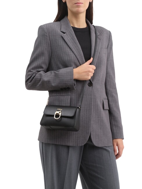 CIRCE Mini-Schultertasche aus Leder Schwarz - Damentaschen