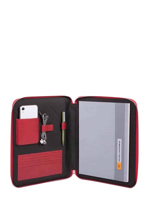PQ-BIOS A4-Klemmbrett aus Leder und Stoff ROT - Tablettmappe &amp; Organizer