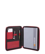 PIQUADRO PQ-BIOS A4-Klemmbrett aus Leder und Stoff ROT - Tablettmappe &amp; Organizer - 2