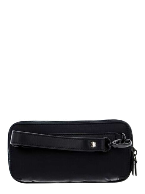 P16 Federm&auml;ppchen mit drei Rei&szlig;verschl&uuml;ssen, Ledermix CHEVRON / SCHWARZ - Etuitaschen &amp; Necessaire