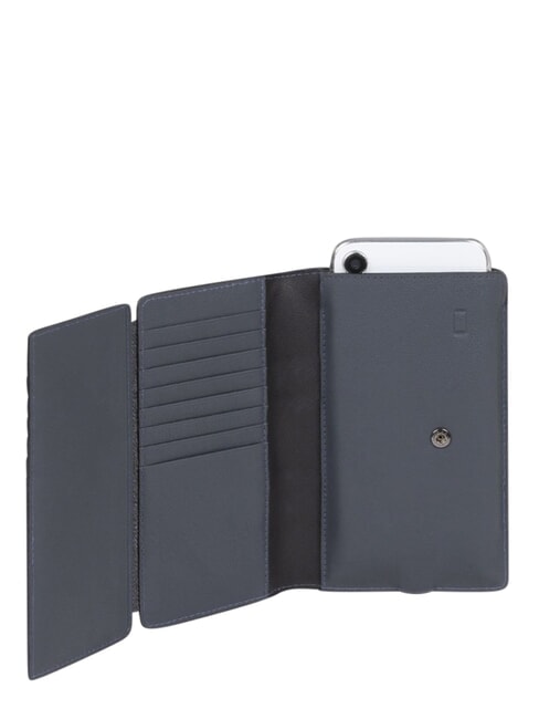 NABUCCO Smartphone-Etui aus Leder im Portemonnaie-Stil Blau - Brieftaschen Damen