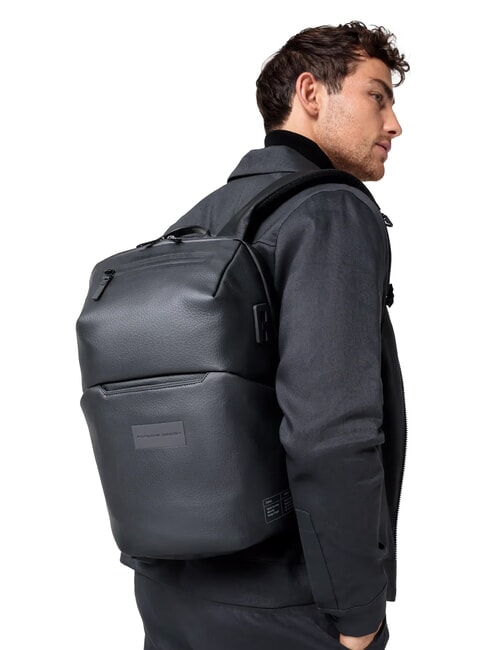 URBAN ECO LEATHER 13-Zoll-Laptop-Rucksack Schwarz - PC-Rucks&auml;cke