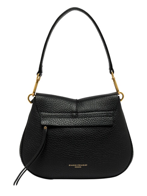 HELENA ROUND Schultertasche mit Schulterriemen aus Leder Schwarz - Damentaschen